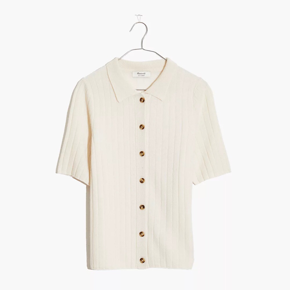 Madewell Cashmere Polo Cardigan Sweater